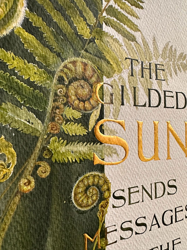 The Gilded Sun  Calligraphy art print